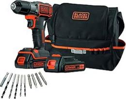 "Black + Decker" ASD18BSA-QW savitarnos gręžtuvas su 10 priedų 18 V