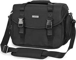 "Caden Sling Cross Body Bag" trikampis fotoaparato dėklas DSLR "Sony" "Canon Rebel Powershot" "Nikon Coolpix" "Kodah" "Olympus Pentax" "Sony" su trikojo laikikliu (juodas K2)