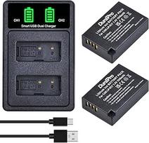 "DuraPro" 2 x 1040 mAh LP-E17 akumuliatorius + LED integruotas USB dvigubas įkroviklis su C tipo prievadu, skirtas "Canon EOS M3, M5, M6, "Rebel SL2", T6i, T6s, T7i, EOS 200D 250D 750D, 760D, 800D, 8000D, KISS X8i, RP fotoaparatams