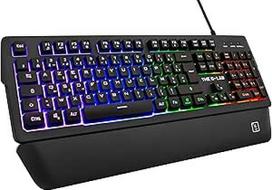"G-Lab Keyz Palladium" žaidimų klaviatūra AZERTY Laidinė USB RGB LED apšviesta daugiaspalvė magnetinė riešo atrama 26 klavišai Anti-Ghosting Patvari - PC PS4 Xbox One