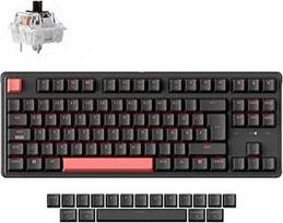 "Keychron C3 Pro QMK/VIA Trådbundet Mekaniskt Tangentbord", programatorius Beard, DE-ISO TKL Layout 87 Tangent Röd LED apšvietimas, skirtas "Mac/Windows/Linux" (rudas jungiklis)
