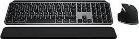 "Logitech MX Keys S Combo for Mac", belaidė klaviatūra ir pelė su riešo atrama, apšviesta klaviatūra, greitai slenkanti pelė, "Bluetooth" USB C, skirta "MacBook Pro/MacBook Air/iMac/iPad", QWERTZ DE - pilka