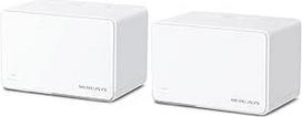 "Mercusys Halo H3000X Mesh WiFi" rinkinys (2 vnt.), "Wi-Fi 6 AX3000" dviejų dažnių maršrutizatorius ir kartotuvas, 3× Gigabitiniai prievadai vienam įrenginiui, MU-MIMO, WPA3, užraktas nuo vaikų, rekomenduojamas 2-4 miegamųjų namams