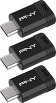 "PNY Elite-X Fit Type-C" USB 3.2 64GB atmintinė - padidinto našumo, iki 200MB/s skaitymo greitis, patogi nešiojamoji duomenų saugykla, itin kompaktiškas dizainas, C tipo jungtis - 3 vnt.