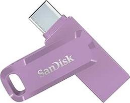 "SanDisk" 1 TB "Ultra Dual Drive Go" USB C tipo atmintinė su abipusėmis C ir A tipo USB jungtimis, skirta išmaniesiems telefonams, planšetiniams kompiuteriams, "Mac" kompiuteriams ir asmeniniams kompiuteriams - levandų spalvos