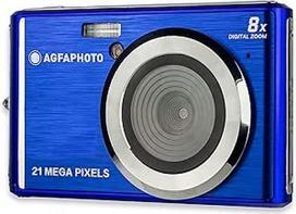 AGFA PHOTO Realishot DC5200 kompaktiškas skaitmeninis fotoaparatas, 21 MP, 2,4 colio LCD ekranas, 8x skaitmeninis priartinimas, HD 720p vaizdo įrašas, ličio baterija, SD kortelės, scenos režimai - mėlynas