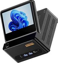 AOOSTAR G-FLIP Mini PC R7 PRO 8845HS(5.1GHz,AI Prozessor),Mini stalinis kompiuteris, pagrindinė operatyvioji atmintis, M.2 PCIe4.0 SSD, žaidimų kompiuteris, Radeon 780M/OCuLink/Wifi 6/2xUSB4/2x2.5G LAN/5 Zoll faltbares Zweitdisplay