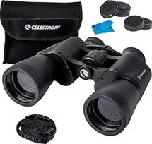 Celestron 72360 LandScout 10 x 50 mm vandeniui atsparūs Porro prizmės žiūronai su gumine rankena, padengtu objektyvu, K9 optiniu stiklu, kaklo dirželiu ir minkštu dėklu, juodos spalvos