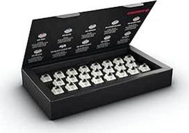 CHERRY MX Black Clear TOP jungiklių rinkinys, 23 mechaniniai klaviatūros jungikliai, skirti "pasidaryk pats", "Hot Swap" arba žaidimų klaviatūrai, linijinis jungiklis be spragtelėjimo, galingas ir tiesioginis