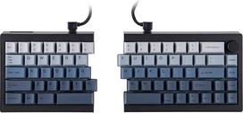 EPOMAKER Split65 QMK/VIA programuojama klaviatūra, belaidė mechaninė klaviatūra su 2,4Ghz/Bluetooth/Type-C, ergonomiška žaidimų klaviatūra su RGB apšvietimu (juoda, Flamingo jungiklis)