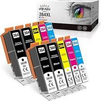 INK4U spausdintuvų kasetės 364XL Multipack, skirtos HP 364 Photosmart 5520 5524 6510 6520 b110a b109a 5510, Officejet 4620 4622, Deskject 3520 3070A (10 vnt.), 4 juodos/2 žydros/2 purpurinės/2 raudonos/2