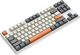 K87 75% belaidė žaidimų klaviatūra, TKL 80% "Hot-Swap" mechaninė klaviatūra, trijų režimų BT5.0/2.4GHz/USB kabelis, kompaktiška, 87 klavišai, "Lightsync" RGB apšvietimas, programuojama, įkraunama 3000 mAh, pilka