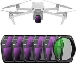 NEEWER ND filtrų rinkinys, suderinamas su DJI Air 3S, 6 pakuotės ND8 + ND16 + ND32 + ND32 + ND64 + ND256 + CPL neutralaus tankio žiedinis poliarizatorius, ploni daugiasluoksniai dengti HD optinio stiklo priedai