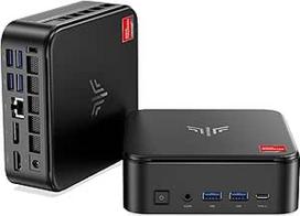 NiPoGi E3B mini kompiuteris W-11 Pro Α-MD Ryzen 5 7430U (maks. 4,3 GHz, 6C/12T, geresnis nei 5500U/5675U), 16GB RAM + 512GB SSD, stalinis kompiuteris "WiFi 6" / BT 5.2 / 4K trigubas ekranas / VESA palaiko mini kompiuterį biurui