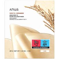 Anua Rice 70 + Ceramide Glow Collagen Mask lakštinė veido kaukė su kolagenu, 4 vnt., 38 g