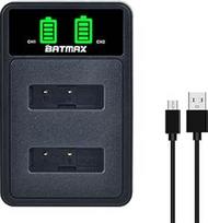"Batmax Rapid NP-BX1 LCD Dual Built-in USB Battery Charger", skirtas "Sony NP-BX1/M8" ir "Sony RX100 VII VI VA VI V IV III II, RX1 RX1R RX1RII CX405 CX440 HX99 HX95 HX350 HX400V WX500 WX350 HDR-CX405