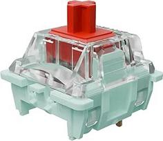 "Gateron Jade 3.0 Red" jungikliai, 3 kontaktų 45gf, linijiniai, iš anksto sutepti ir su dviguba spyruokle, skirti mechaninei klaviatūrai (raudoni, 72 vnt.)