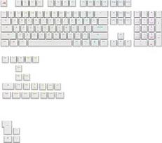 "Glorious Gaming" - GPBT apšviesti klavišų gaubteliai (balti), peršviečiamos legendos mechaninėms klaviatūroms 100 %, 75 %, 65 %, 60 % ir ANSI & ISO - amerikietiškas QWERTY priskyrimas