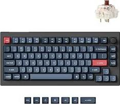 "Keychron V1 Max Custom Wireless Mechanical Keyboard", 2,4 GHz / Bluetooth / laidinė, 82 klavišai RGB QMK / VIA programuojamos makrokomandos, "Mac Windows" skirtas "Gateron Brown" jungiklis, JAV ANSI išdėstymas