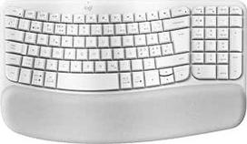 "Logitech Wave Keys" belaidė ergonominė klaviatūra - balta, skandinaviškas QWERTY išdėstymas