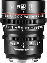 "Meike" 50 mm T2.1 S35 rankinio fokusavimo plačiakampio objektyvas, skirtas "Canon" EF laikikliui ir vaizdo kameroms EOS C100 Mark II, EOS C200, EOS 300 Mark II, EOS C300 Mark III, Zcam E2-S6 6K