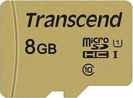 "Transcend" 8GB microSDXC/SDHC 500S atminties kortelė su adapteriu