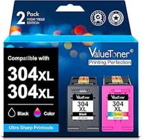 "Valuetoner 304 XL Multipack" spausdintuvo kasetės, suderinamos su HP 304 spausdintuvo kasetėmis, skirtomis "HP Envy" 5030 5010 5000 5020 5032 "Deskjet" 2630 3750 3730 3762 2620 2622 3720 3760 (2 pakuotės)