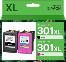 301XL 301 XL rašalo kasetė, suderinama su HP 301 spausdintuvo kasetėmis 301 XL, skirta HP Envy 4500 spausdintuvo 5530 4504 4502 DeskJet 2540 2544 3050A OfficeJet 4630 4632 (1 juoda, 1 spalvota)