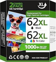 62XL suderinama su HP 62 spausdintuvo kasetėmis 62 XL 62XL juodos ir spalvotos spalvos spausdintuvo kasetės, skirtos HP OfficeJet 250 200 5740 5742 Envy 5640 5540 5548 7640 5646 (1 juoda, 1 spalvota)