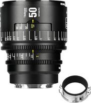 7artisans 50mm T2.1 Infinte serijos profesionalus rankinis viso kadro kino objektyvas, suderinamas su EF bajonetu, skirtas fotografijai ir filmų gamybai (juodas)