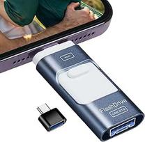 AXFEE USB atmintinė telefonui, 4 in 1 USB 3.0 Flash diskas, 128GB Memory Stick išorinės atminties išplėtimo nuotraukų kortelė, Memory Stick Flash diskas Android mobiliajam telefonui, kompiuteriui, planšetiniam kompiuteriui, duomenų kopijavimas vienu pasp