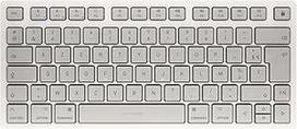 CHERRY KW 7100 MINI BT FOR MAC, kompaktiška "Mac" klaviatūra su 3 "Bluetooth" kanalais, prancūziškas išdėstymas (AZERTY), belaidė kelių įrenginių klaviatūra, mėnulio baltumo