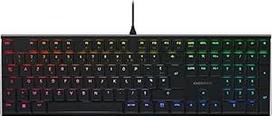 CHERRY MX 10.0N RGB, prancūziškas išdėstymas, AZERTY mechaninė klaviatūra, laidinė žaidimų klaviatūra, MX žemo profilio RGB greičio jungikliai, juoda