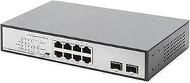 DIGITUS 8 prievadų Gigabit PoE tinklo komutatorius - 8x RJ45 - 19 colių - tinklo komutatorius - 180 W PoE biudžetas - 10/100/1000Mbps