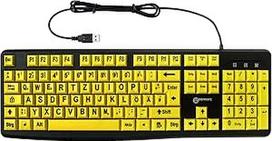 Geemarc KBSV3_YEL_GE USB klaviatūra vokiečių kalba, QWERTZ, Windows® juoda, geltona
