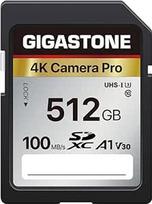 GIGASTONE 512GB SDXC atminties kortelė - "4K Camera Pro" - iki 100MB/s - skirta "Canon Sony Nikon Olympus" skaitmeniniams fotoaparatams - A1 V30 UHS-I U3 10 klasės