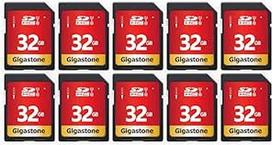 GIGASTONE 32GB talpos 10 vnt. SDHC atminties kortelių iki 80MB/s, skirtų "Canon Olympus" kompiuteriui UHS-I U1 10 klasės skaitmeniniam fotoaparatui
