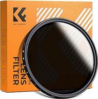 K&F CONCEPT 82 mm ND filtras Kintamas pilkas filtras ND2-ND400 (1-9 žingsniai) su trimis valymo šluostėmis kraštovaizdžio fotografijai (Nano-Basic serija)