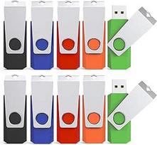 KEXIN USB atmintinė 32GB, 10 USB 2.0 atmintinių rinkinys, spalvotas metalinis korpusas, besisukantis dizainas - raktų pakabukas, tinkamas USB atmintinėms, skirtoms kompiuteriui, automobiliui, televizoriui