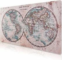 Kilimėlis stalui "World Map Mouse Pad Gaming XXL" 800 x 400 mm, didelis kilimėlis pelėms, klaviatūros ir pelės kilimėlis, nesandarus paviršius ir neslystantis pagrindas