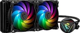 MSI MAG Core Liquid 280R - AIO RGB CPU aušintuvas su besisukančiu dangteliu - 280 mm aušintuvas - dvigubas 140 mm RGB-PWN ventiliatorius, juodas