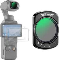 NEEWER kintamas ND2-32 filtras, suderinamas su DJI Osmo Pocket 3, magnetinis 1-5 ribotų diafragmos lygių, reguliuojamas ND filtras, fotoaparato priedai, optinis HD stiklas, 2 LCD apsauginės plėvelės, FL-50