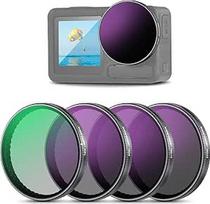 NEEWER Snap On ND filtrų rinkinys, suderinamas su "DJI Osmo Action 3/4/5 Pro", 4 neutralaus tankio filtrų ND8+ND16+ND32+CPL pakuotė, daugiasluoksnis dengtas optinis HD stiklas, FL-A76