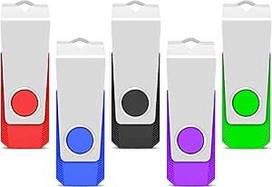 TEWENE USB atmintinė 16GB, 5 USB atmintinių rinkinys Atmintinė Flash Drive Atmintinė Greitaeigė USB 2.0 Daugiaspalvė pasukama