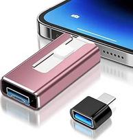 USB atmintinė 256GB "iPhone", 4 in 1 USB atmintinė "iPhone" / "iPad" / "Android" mobiliajam telefonui / kompiuteriui, USB 3.0 didelės spartos "Memory Stick" atmintinė, "Plug and Play" - atsarginė nuotraukų ir vaizdo įrašų kopija, rožinė