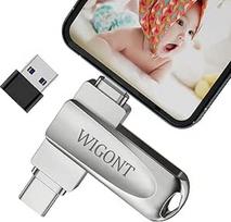 USB atmintinė 256GB, 3 in 1 atminties kortelė "iPhone" USB atmintinė, kurioje galima saugoti daugiau nuotraukų ir vaizdo įrašų Atminties kortelė, skirta i0S/Android/PC, su atskiru USB adapteriu. Nereikia mobiliojo telefono programėlės