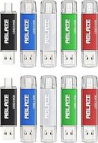 USB C atmintinė 8GB OTG 2.0, ABLAZE Dual Memory Stick 2-in-1, skirta C tipo mobiliajam telefonui/išmaniajam telefonui/nešiojamajam kompiuteriui/nešiojamajam kompiuteriui/PC, 10 vnt.