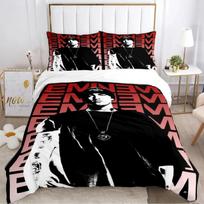 Hiphop'o reperis Eminem patalynės komplektas Eminem Hip -hop'o dainininko spaudinys ant antklodės užvalkalo komplektų Madingas miegamojo dekoras Vaikų dovana Duvet Cover Set&EU Single(135x200cm)
