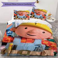 Bobas statybininkas Anime rašto patalynės komplektas Antklodės užvalkalas Pagalvės užvalkalas Namų dekoracija Gimtadienio dovana (1 * antklodės užvalkalas + 2 * pagalvės užvalkalai be šerdies)12 135x200cm