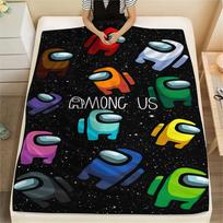 1PC Among Us Print Flannel Blanket, High quality All Seasons, Home Decor, Warmth and Comfort, Perfect for Christmas Gifts 80cm x 120cm